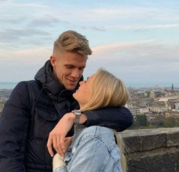 Kristoffer Ajer with his girlfriend Marte Kopp.